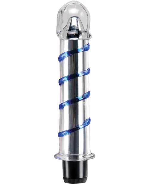 Dildos Pipedream Products Icicles No 20 Hand Blown Glass Vibrator Waterproof Clear Wblue Swirls