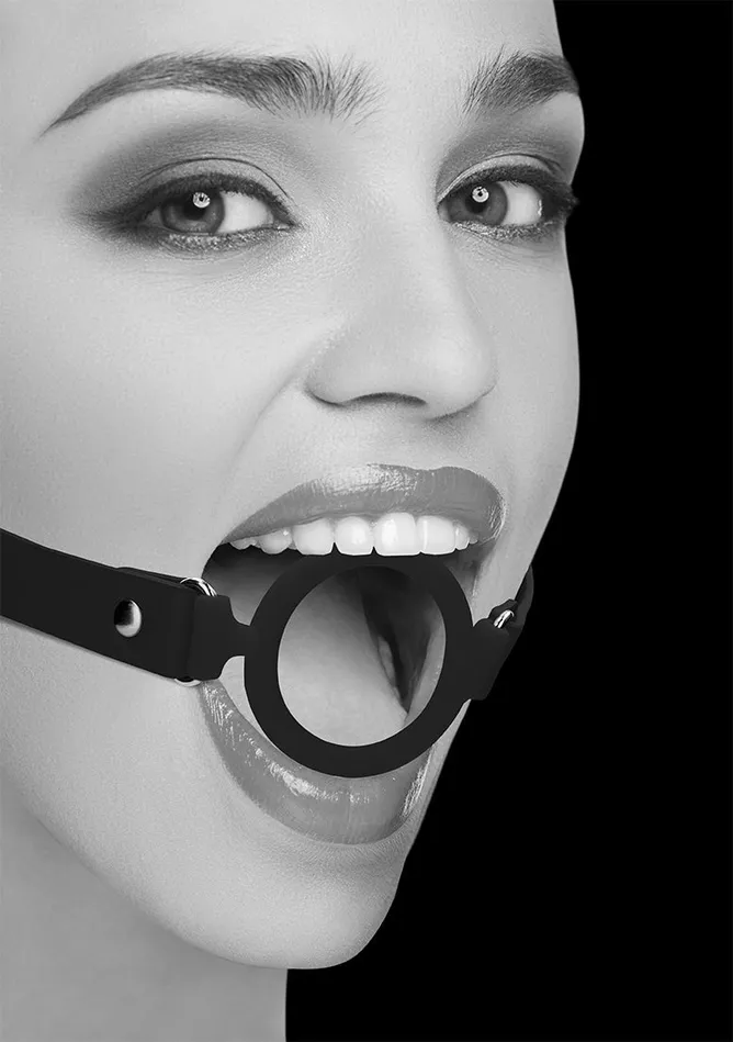 Shots America Male Sex Toys Silicone Ring Gag With Adjustable Bonded Leather Straps