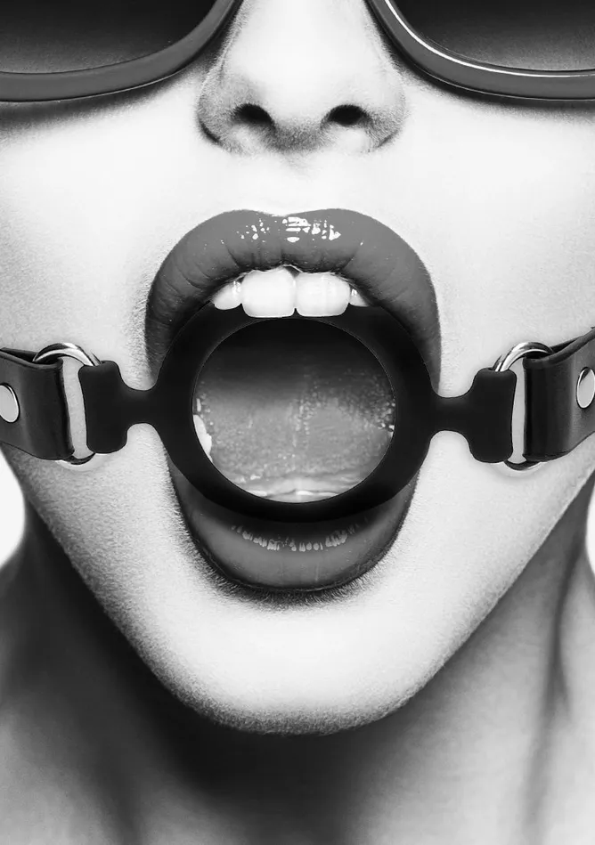 Shots America Male Sex Toys Silicone Ring Gag With Adjustable Bonded Leather Straps