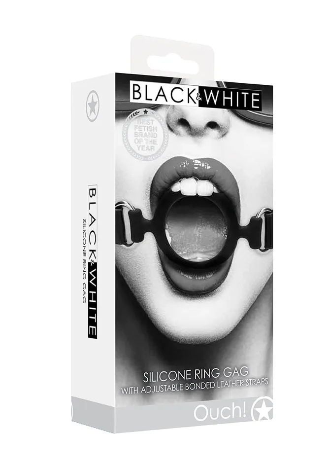 Shots America Male Sex Toys Silicone Ring Gag With Adjustable Bonded Leather Straps