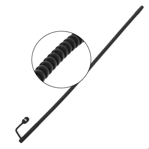 Ribbed Silicone Hollow Urethral Sound Penis Plug CHASTITY CAGE CO Male Sex Toys