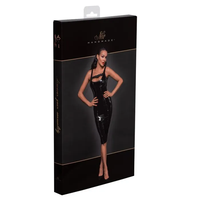 Noir Anal PVC Midi Dress w Front Zipper Large Black Noir Anal PVC Midi Dress w Front Zipper Large Black