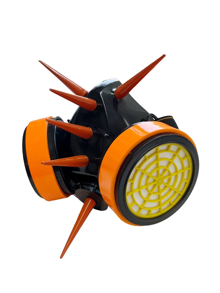 Anal HonourSkintwocom Black Cyber Mask With 2 Inch Spikes Orange Anal HonourSkintwocom Black Cyber Mask With 2 Inch Spikes Orange
