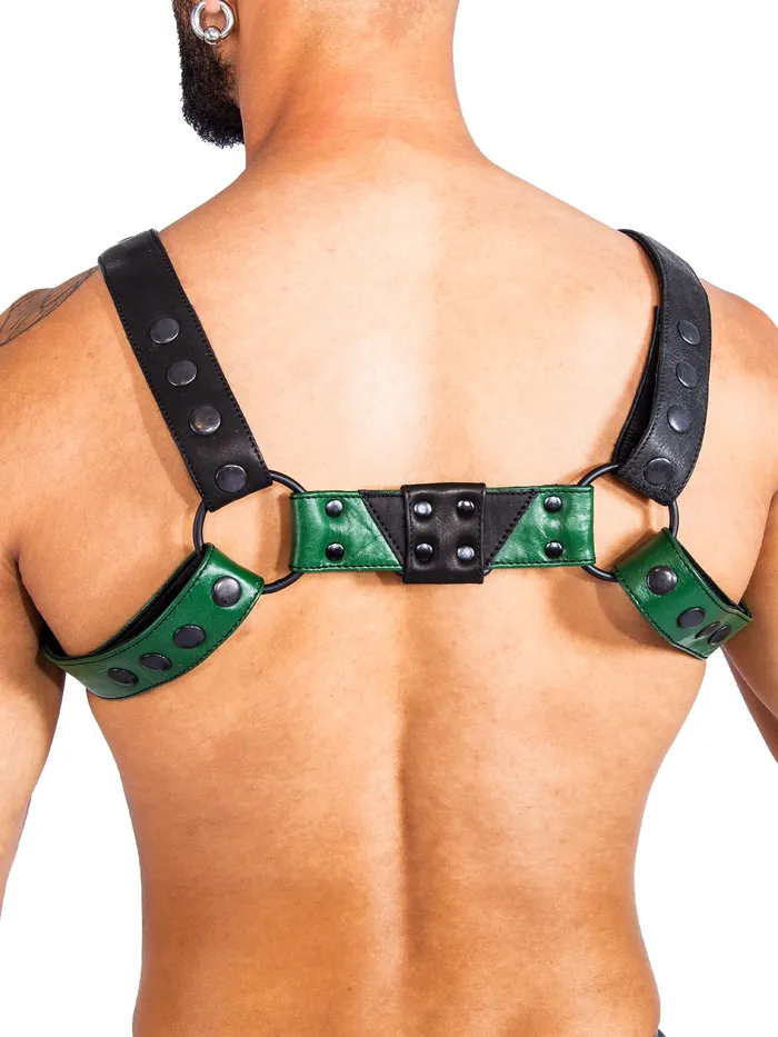 HonourSkintwocom Mens Underwear Bulldog Bondage Harness BlackGreen One Size HonourSkintwocom Mens Underwear Bulldog Bondage Harness BlackGreen One Size