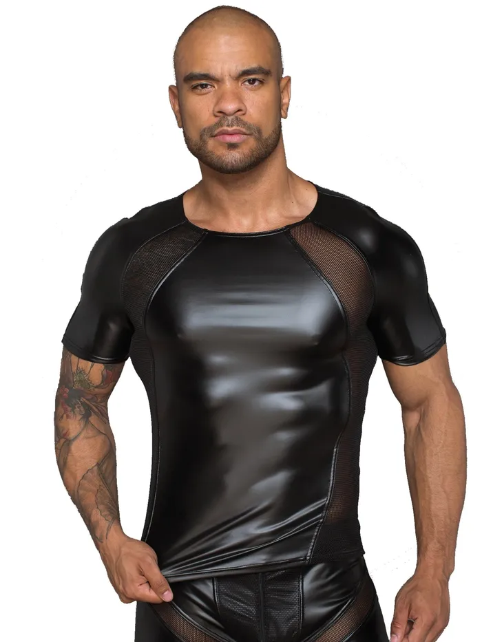 Mens Powerwetlook TShirt With Net Inserts HonourSkintwocom Female Sex Toys