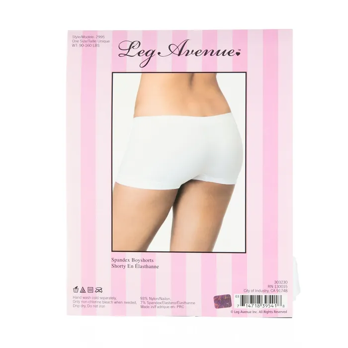 Vibrators Leg Avenue Spandex Boyshorts White Leg Avenue