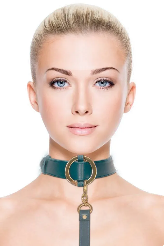 Ouch by Shots Toys Halo Collar with Leash Green Shots Toys Couples