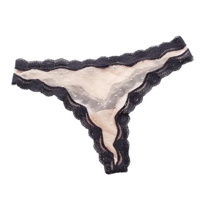 LAZADASEXTOYS Vibrators Women Lace Gstring Seethrough Seamless Wave Line Contrast Color Sexy Underwear Briefs Panties