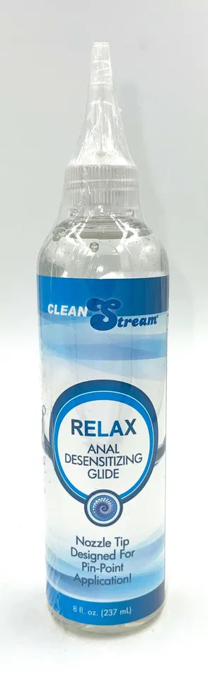 Relax Desensitizing Anal Lube With Dispensing Tip 8 Oz XR Brands Clean Stream Male Sex Toys Relax Desensitizing Anal Lube With Dispensing Tip 8 Oz XR Brands Clean Stream Male Sex Toys