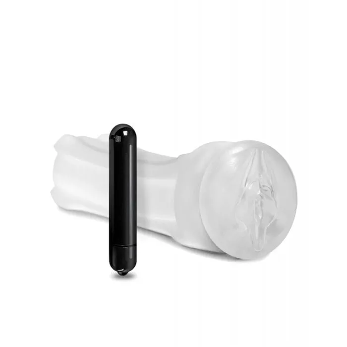 Happy Ending Shower Stroker Vibrating Cup Masturbator Pussy Clear Happy Ending Male Sex Toys