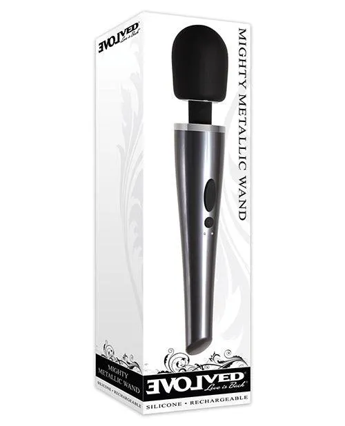 Evolved Novelties INC Vibrators Evolved Mighty Metallic Wand Grayblack