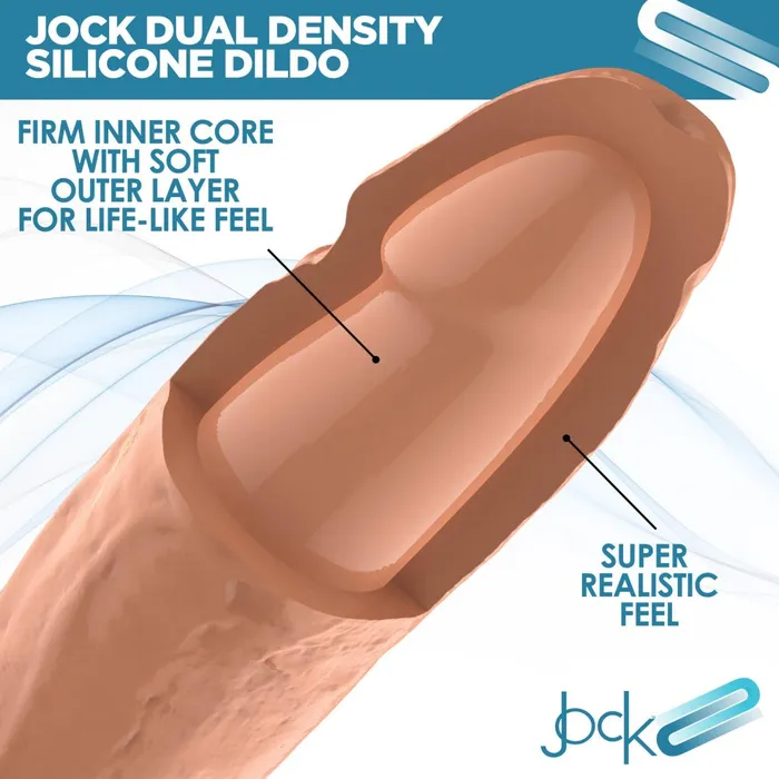 Jock Female Sex Toys Ultra Realistic Dual Density Silicone Dildo with Balls 10 Inch