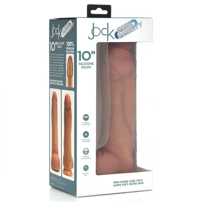 Jock Female Sex Toys Ultra Realistic Dual Density Silicone Dildo with Balls 10 Inch
