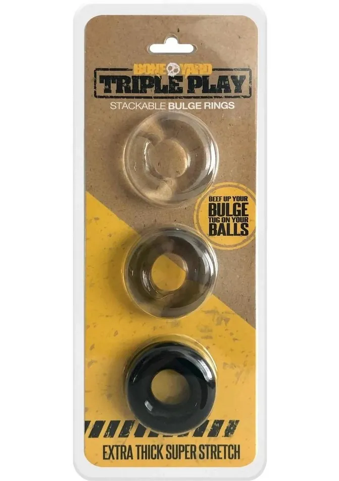 Boneyard Boneyard Triple Play Stackable Bulge Cock Rings Dildos