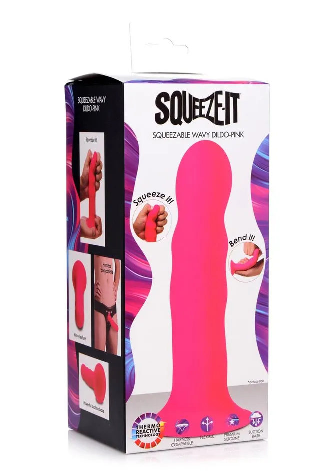 Dildos SQUEEZEIT SqueezeIt Squeezable Wavy 72in Dildo