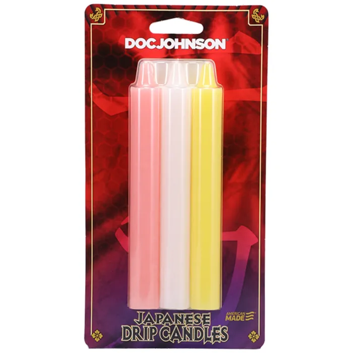 Doc Johnson Vibrators Doc Johnson Japanese Drip Candles Pink White Yellow