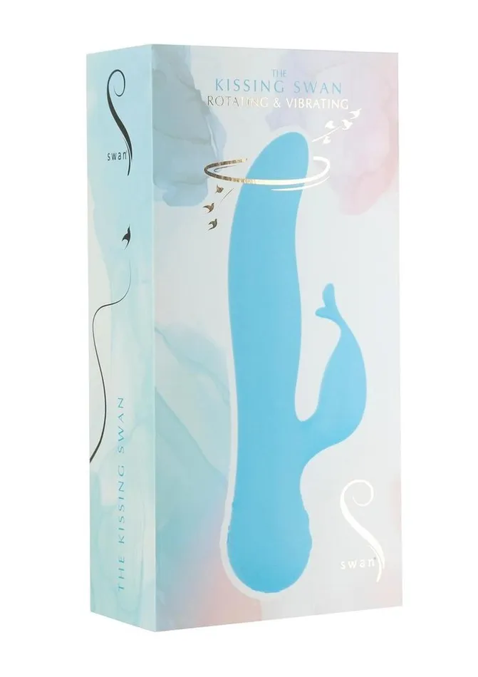 Female Sex Toys Swan Swan The Kissing Swan Rechargeable Silicone Dual Action Rotate and Clitoral Vibrator