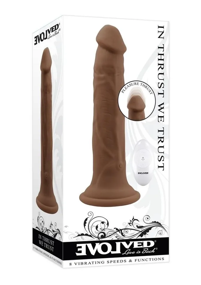 In Thrust We Trust Rechargeable Silicone Dildo with Remote Evolved Female Sex Toys