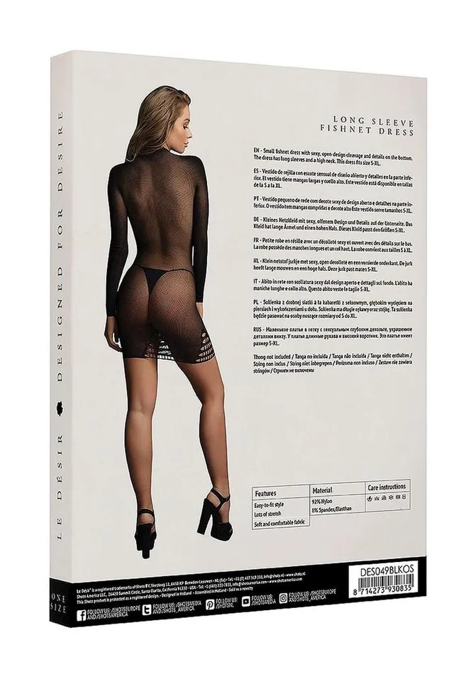 Le Desir Male Sex Toys Le Desir Long Sleeve Fishnet Dress
