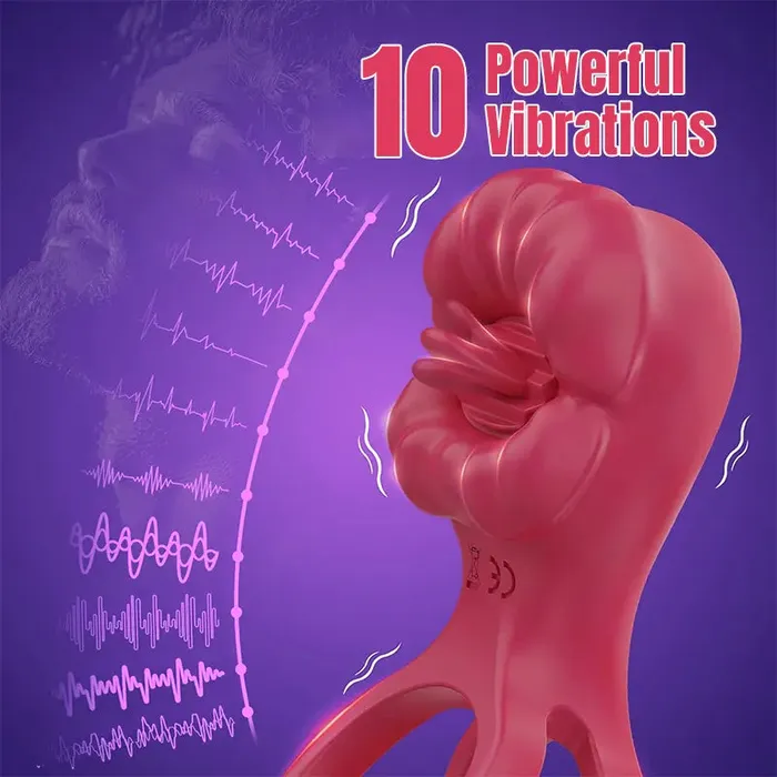 Male Sex Toys Inyarose App Oral Clitoral Vibrating Penis Ring