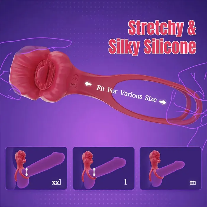 Male Sex Toys Inyarose App Oral Clitoral Vibrating Penis Ring