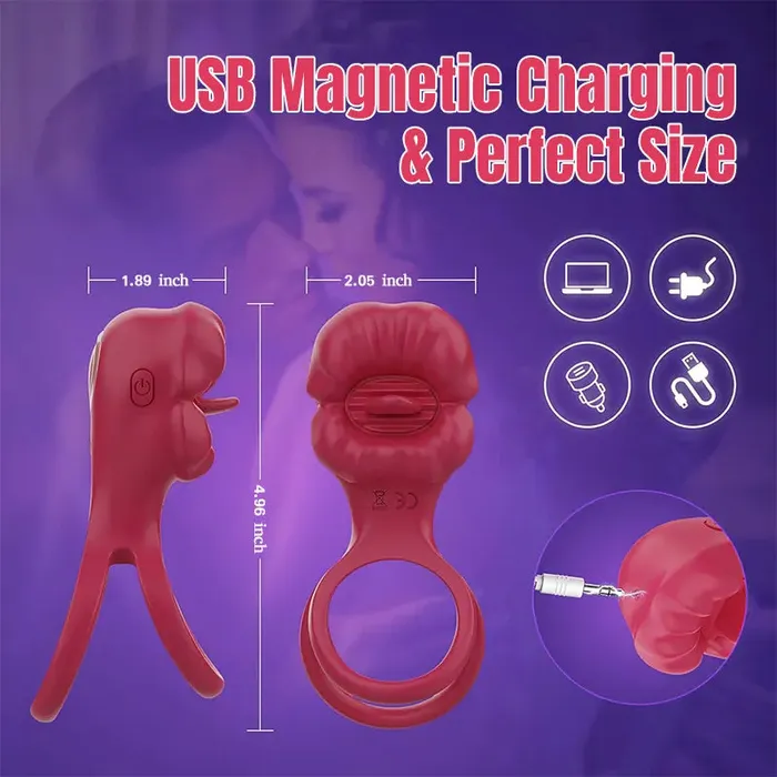 Male Sex Toys Inyarose App Oral Clitoral Vibrating Penis Ring