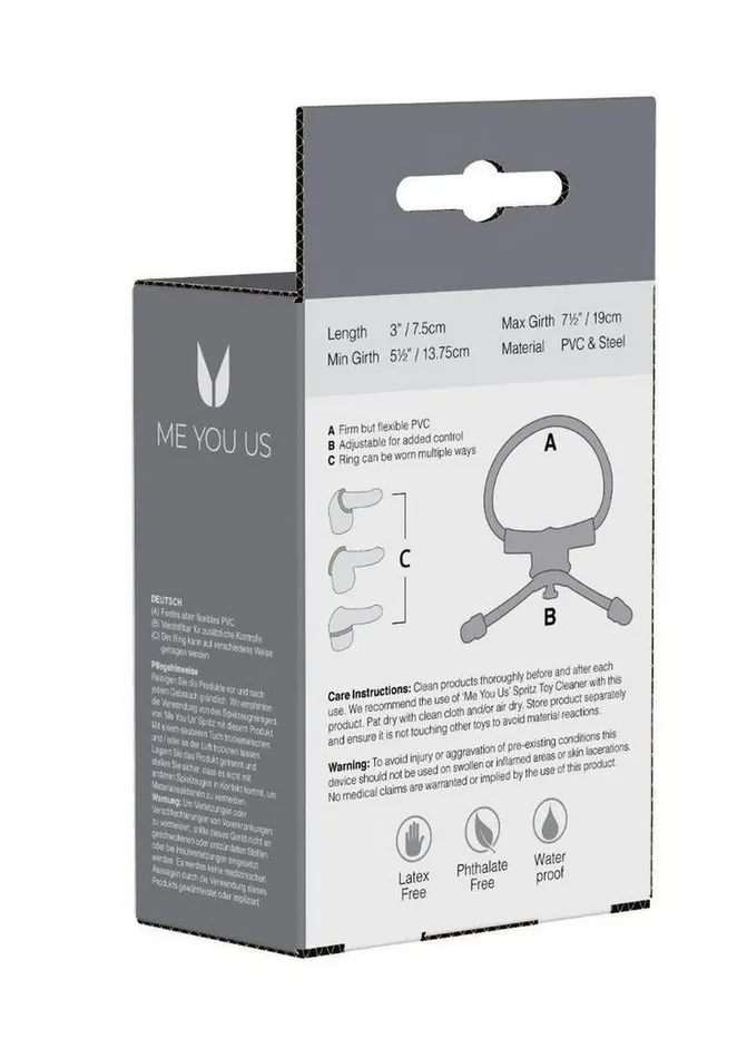 Male Sex Toys Me You Us ME YOU US Ace Adjustable Cock Ring