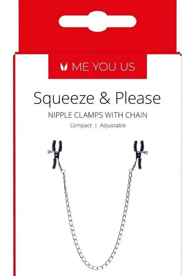 Male Sex Toys ME YOU US Squeeze and Please Adjustable Nipple Clamps with Chain Me You Us Male Sex Toys ME YOU US Squeeze and Please Adjustable Nipple Clamps with Chain Me You Us