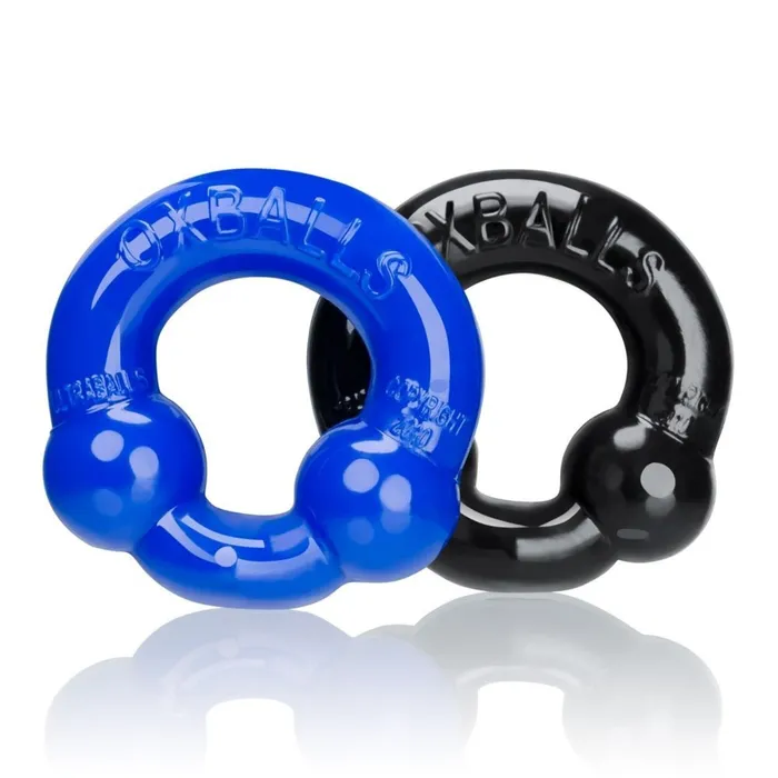 Male Sex Toys Oxballs Oxballs Ultraballs Cock Ring 2 Pack Black Blue