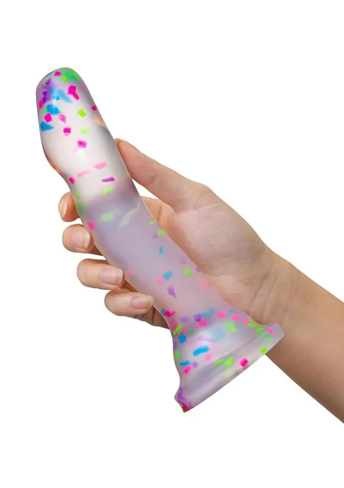 Neo Elite Neo Elite Glow In The Dark Silicone Hanky Panky Dildo 75in Confetti Female Sex Toys Neo Elite Neo Elite Glow In The Dark Silicone Hanky Panky Dildo 75in Confetti Female Sex Toys