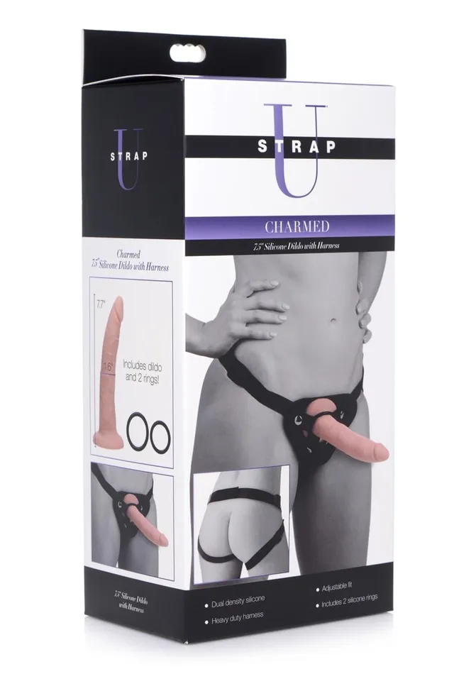 STRAP U Female Sex Toys StrapU Charmed Silicone Dildo with Harness