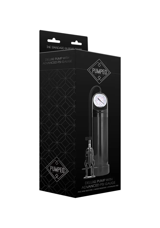 Anal Shots Pumped Deluxe Pump With Advanced Psi Gauge Black
