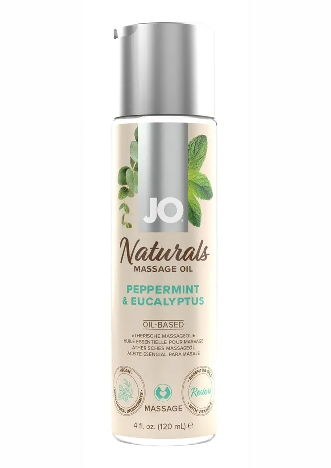 Couples System JO JO Naturals Peppermint and Eucalyptus Massage Oil