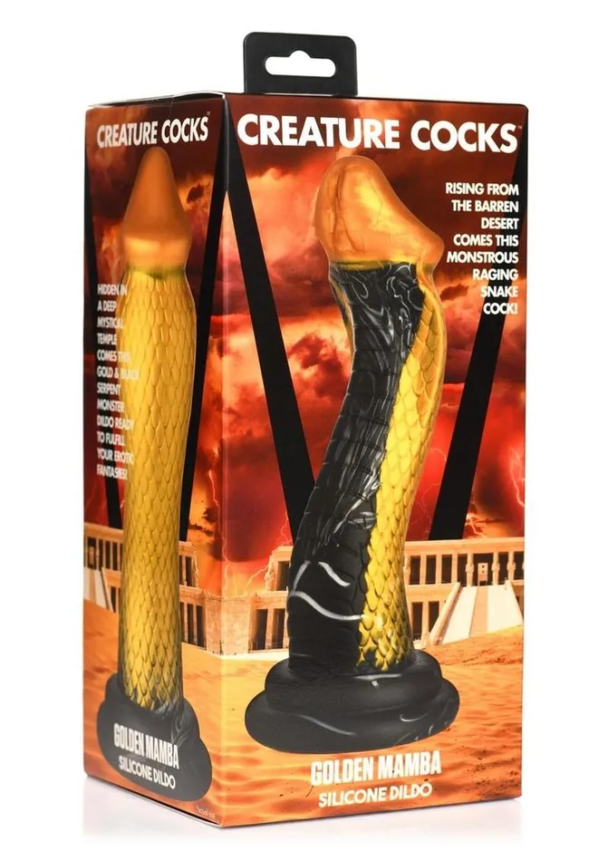 Dildos Creature Cocks Creature Cocks Golden Mamba Silicone Dildo