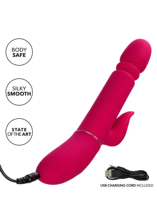 Female Sex Toys Shameless Shameless Slim Charmer Silicone Rechargeable Thrusting Rabbit Vibrator