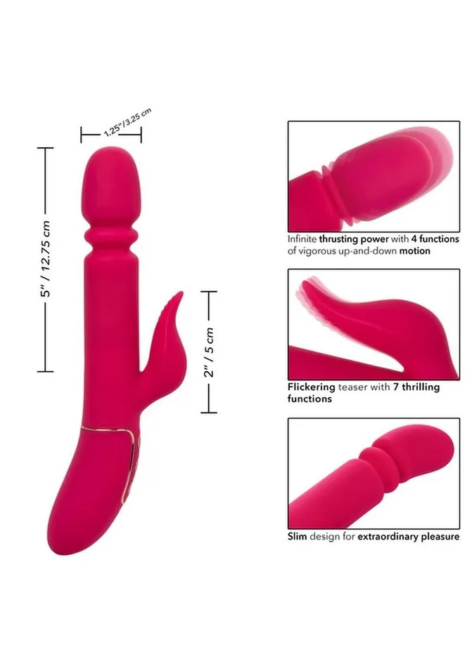 Female Sex Toys Shameless Shameless Slim Charmer Silicone Rechargeable Thrusting Rabbit Vibrator