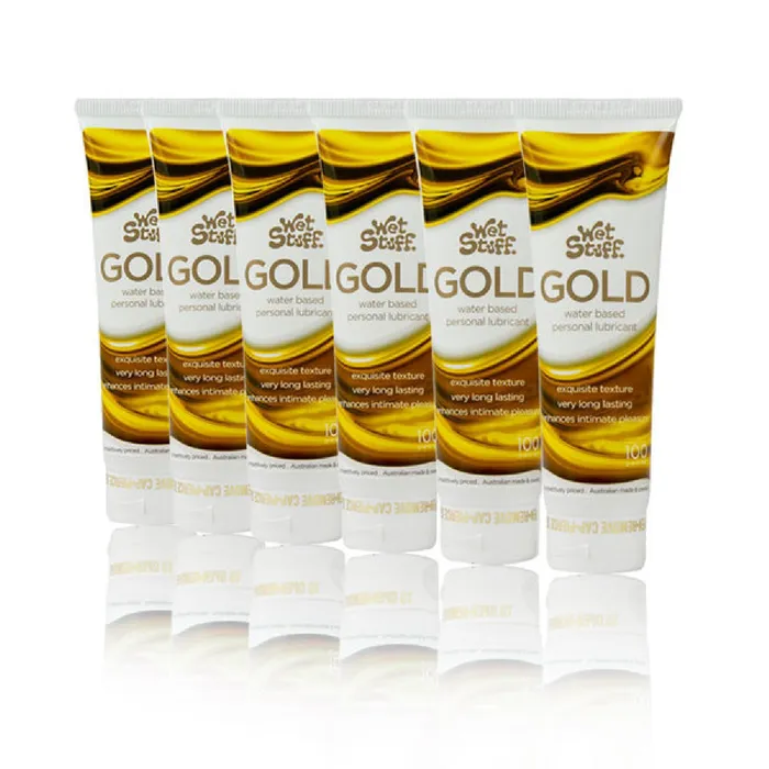 Gel Works Vibrators Wet Stuff Gold 6 X 100g Tube