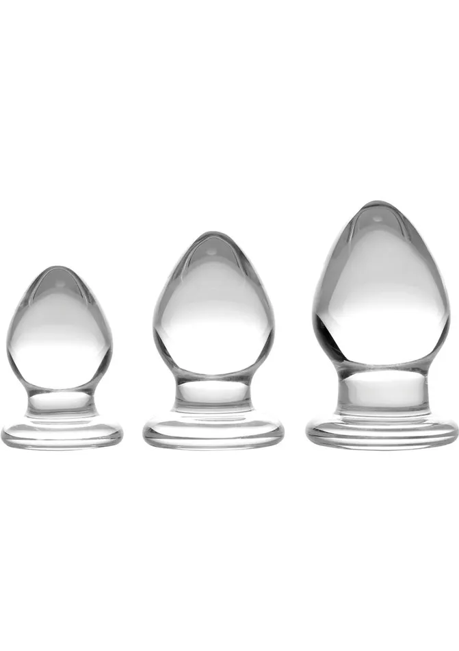 Prisms Triplets 3 Piece Glass Anal Plug Kit Prisms Male Sex Toys