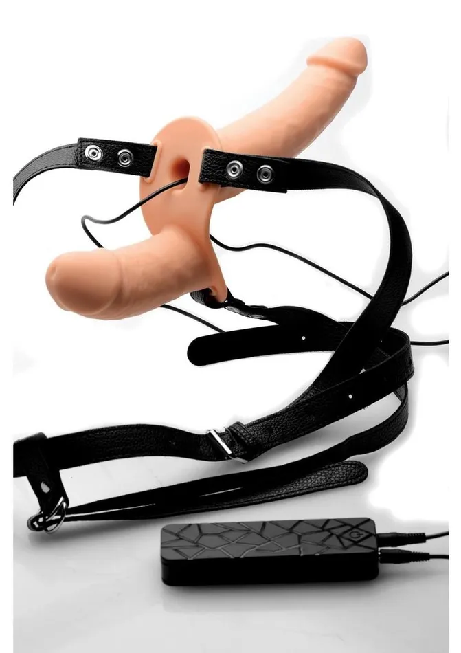 STRAP U Female Sex Toys Strap U Power Pegger Silicone Vibrating Double Pleasure 65in Dildo with Harness