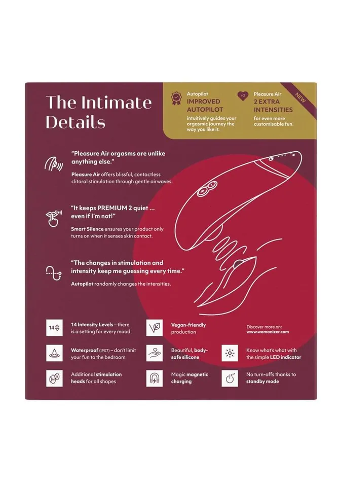 Womanizer Female Sex Toys Womanizer Premium 2 Rechargeable Silicone Clitoral Stimulator Womanizer Female Sex Toys Womanizer Premium 2 Rechargeable Silicone Clitoral Stimulator