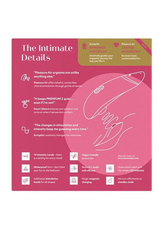 Womanizer Female Sex Toys Womanizer Premium 2 Rechargeable Silicone Clitoral Stimulator Womanizer Female Sex Toys Womanizer Premium 2 Rechargeable Silicone Clitoral Stimulator
