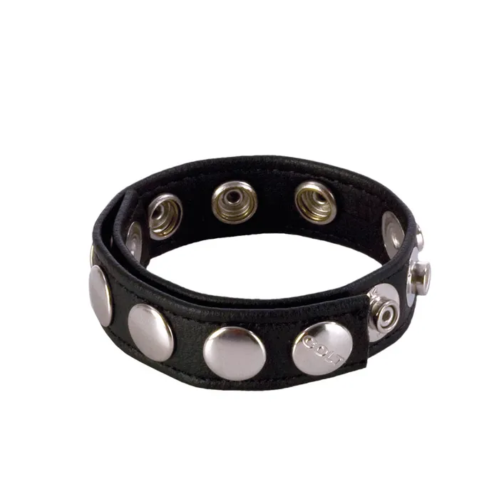 Colt 8 Snap Fastener Leather Strap Black CalExotics Anal
