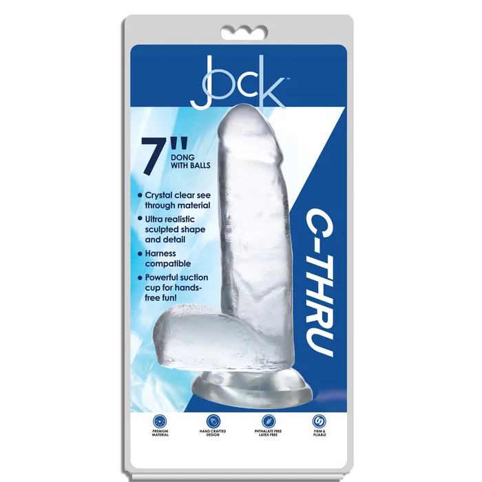 Dildos CThru by Jock Jock CThru 7 Clear TPE Dong WBalls Suction Cup Dildos CThru by Jock Jock CThru 7 Clear TPE Dong WBalls Suction Cup