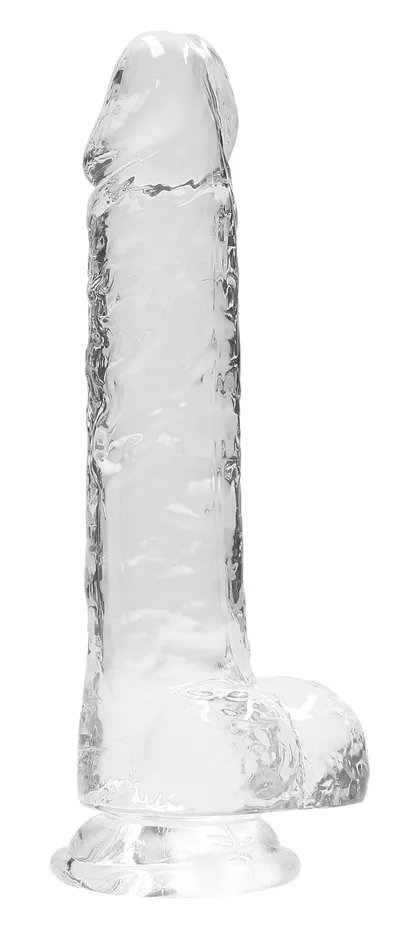 Female Sex Toys 8 Inch Realistic Dildo With Balls Translucent Shots