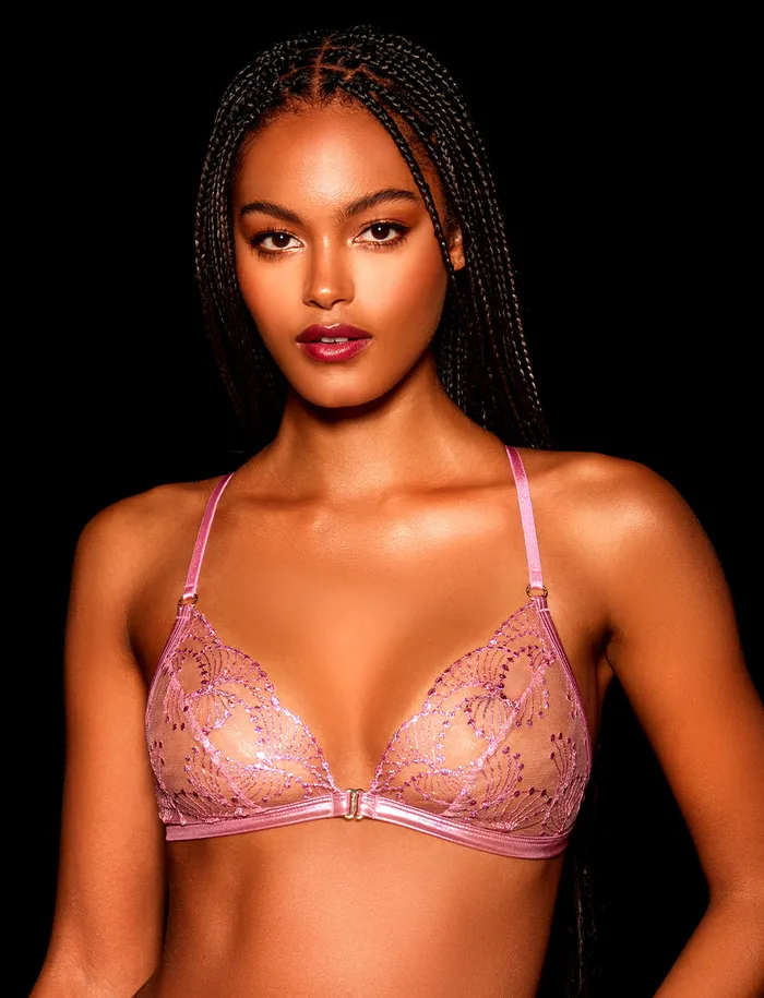 Honey Birdette Anal Noelle Pink Bralette Bottom Lingerie Set
