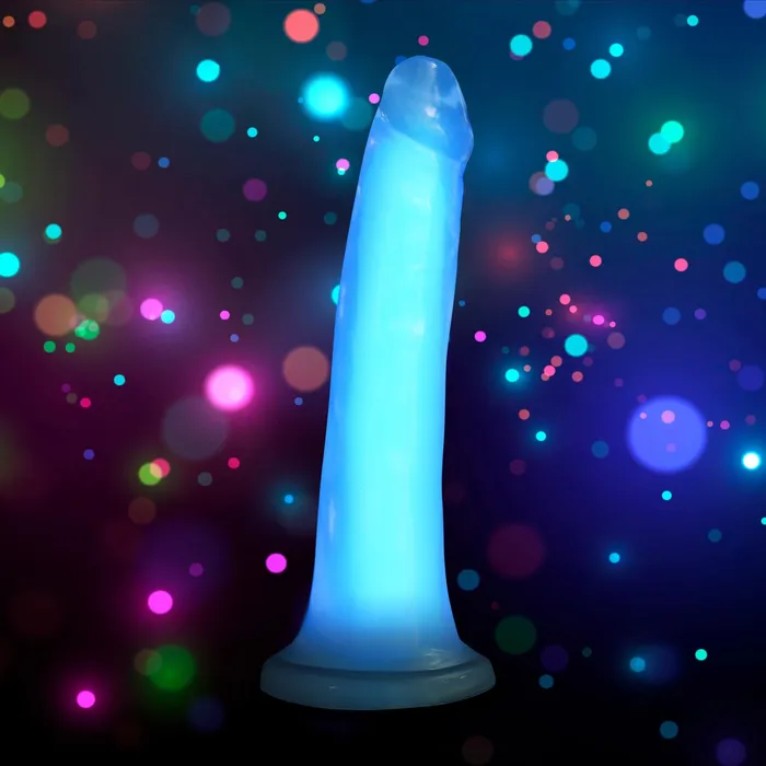 Lollicock 7 GlowInTheDark Silicone Dildo Blue Lollicock Dildos