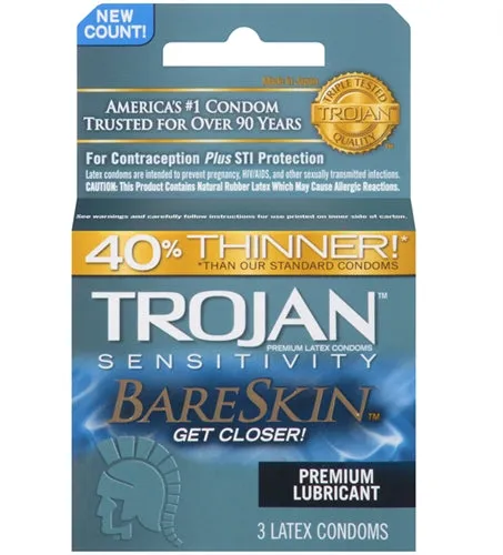 Paradise Marketing Enhancers Trojan Sensitivity Bareskin Lubricated Condoms 3 Pack Paradise Marketing Enhancers Trojan Sensitivity Bareskin Lubricated Condoms 3 Pack