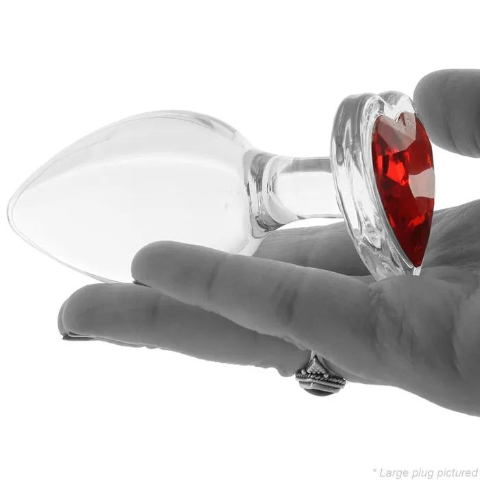 Pink Cherry Anal Booty Sparks Red Heart Gem Glass Anal Plug Set