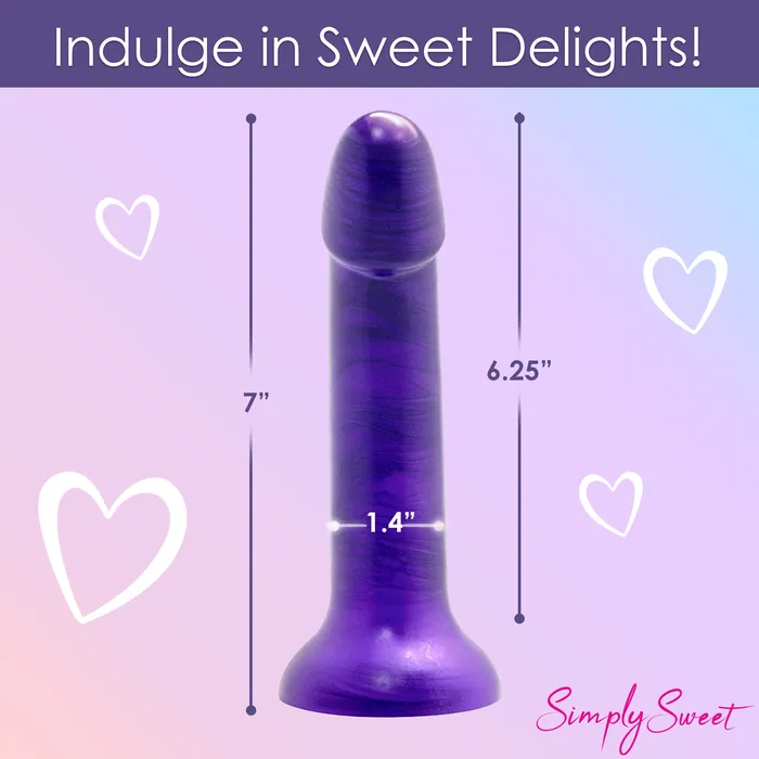 Simply Sweet Dildos Simply Sweet Metallic Silicone Dildo Purple Simply Sweet Dildos Simply Sweet Metallic Silicone Dildo Purple