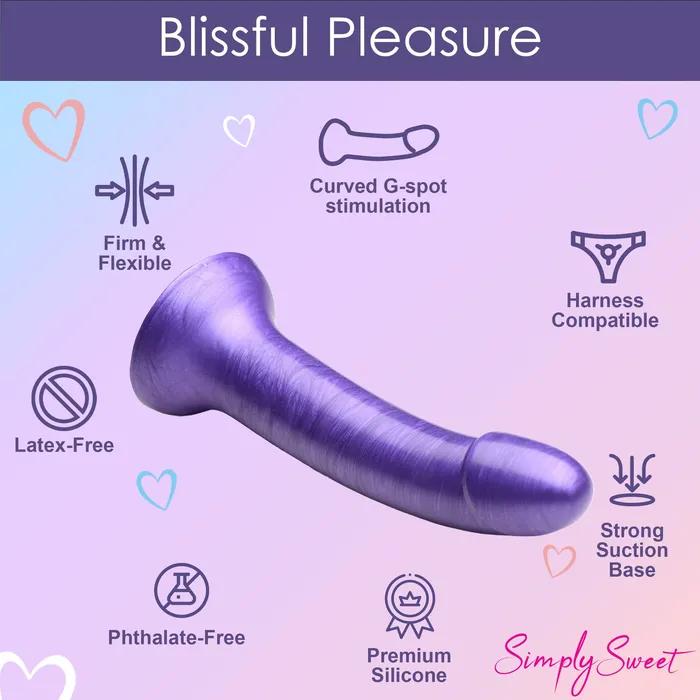 Simply Sweet Dildos Simply Sweet Metallic Silicone Dildo Purple Simply Sweet Dildos Simply Sweet Metallic Silicone Dildo Purple